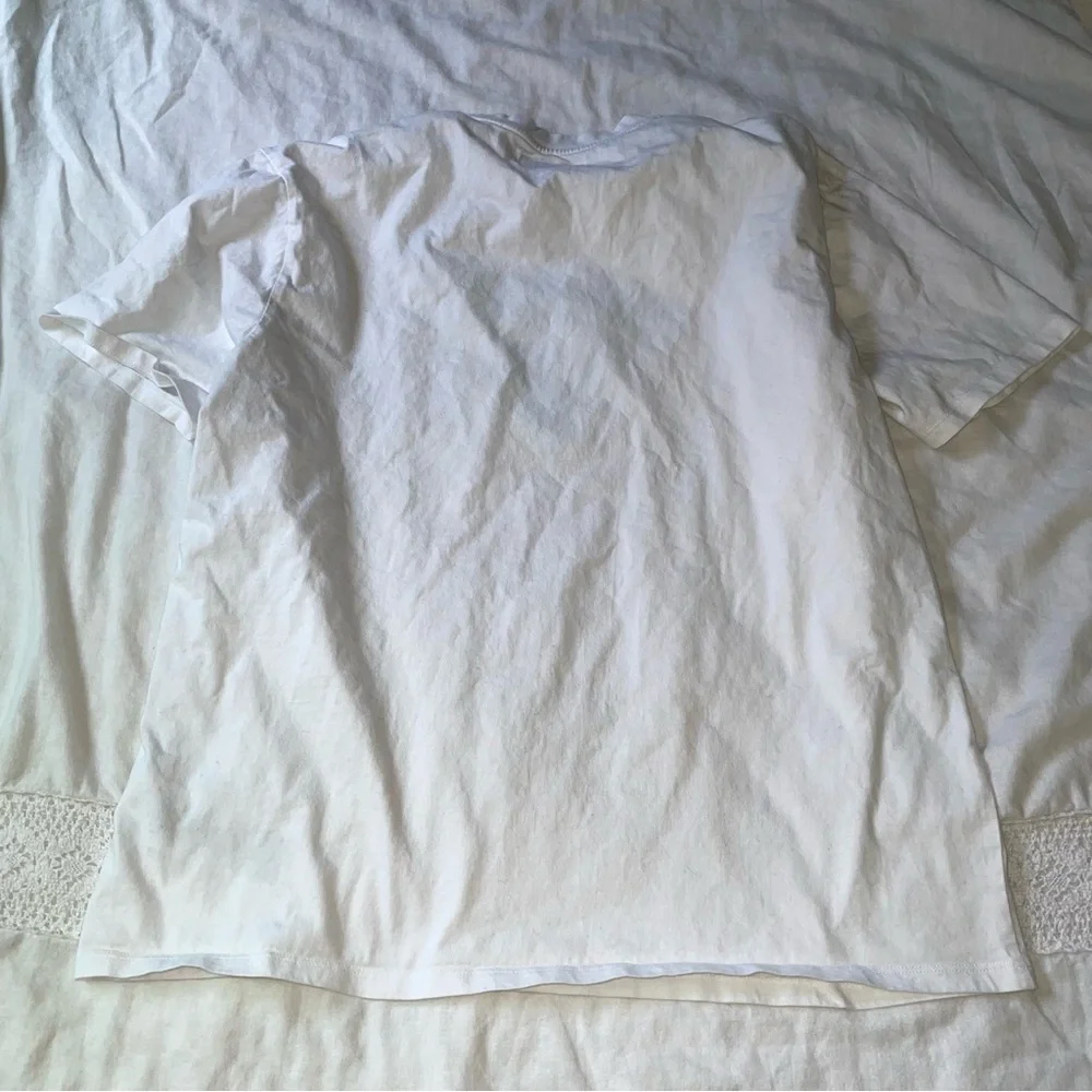 Guess Originals LARGE Classic Palm Tree Triangle T-shirt White Graphic Relaxed - Picture 4 of 6